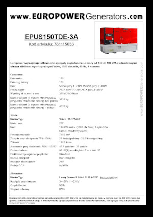 Dizelski generatori Europower EPUS150TDE-3A (LS)