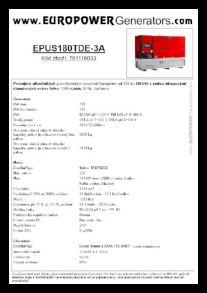 Dizelski generatori Europower EPUS180TDE-3A (LS)