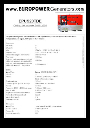 Dizelski generatori Europower EPUS20TDE (LS)