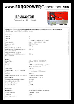 Dizelski generatori Europower EPUS20TDE (LS)