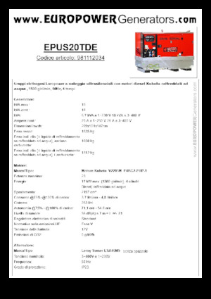 Dizelski generatori Europower EPUS20TDE (LS)