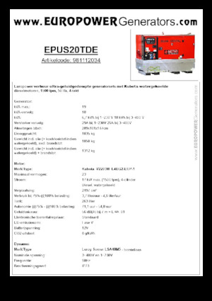 Dizelski generatori Europower EPUS20TDE (LS)