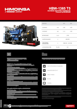 Dizelski generatori HIMOINSA HBW-1385 T5