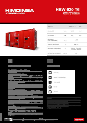 Dizelski generatori HIMOINSA HBW-920 T6