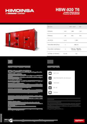 Dizelski generatori HIMOINSA HBW-920 T6