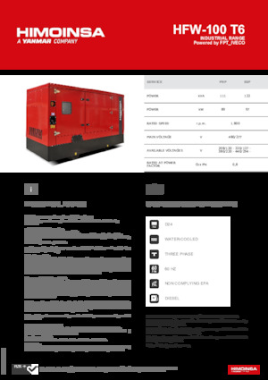 Dizelski generatori HIMOINSA HFW-100 T6