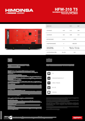 Dizelski generatori HIMOINSA HFW-310 T5