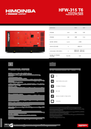 Dizelski generatori HIMOINSA HFW-315 T6