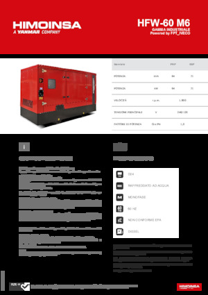 Dizelski generatori HIMOINSA HFW-60 M6