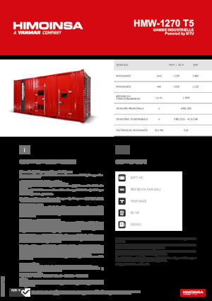 Dizelski generatori HIMOINSA HMW-1270 T5