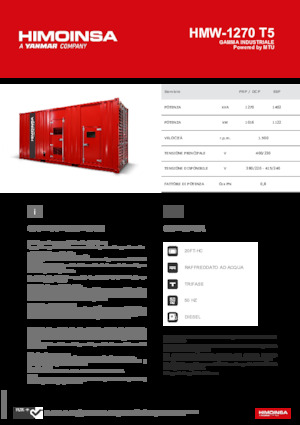 Dizelski generatori HIMOINSA HMW-1270 T5