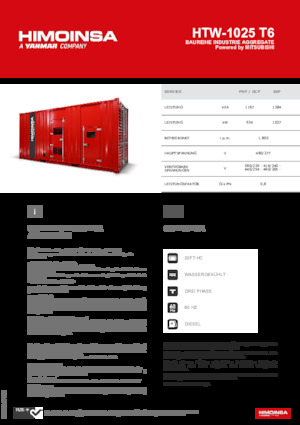 Dizelski generatori HIMOINSA HTW-1025 T6