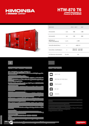 Dizelski generatori HIMOINSA HTW-870 T6