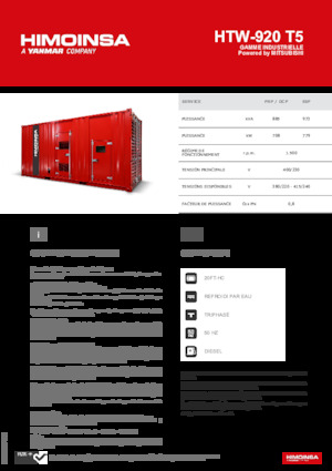 Dizelski generatori HIMOINSA HTW-920 T5