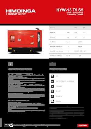 Dizelski generatori HIMOINSA HYW-13 T5 S5