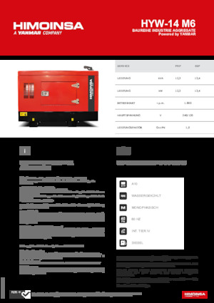 Dizelski generatori HIMOINSA HYW-14 M6