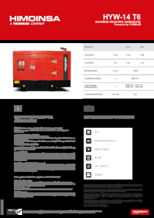 Dizelski generatori HIMOINSA HYW-14 T6