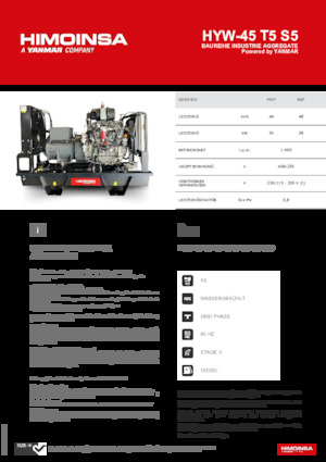 Dizelski generatori HIMOINSA HYW-45 T5 S5