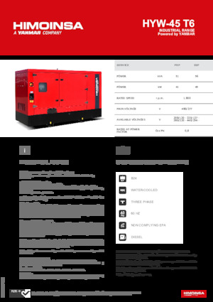 Dizelski generatori HIMOINSA HYW-45 T6