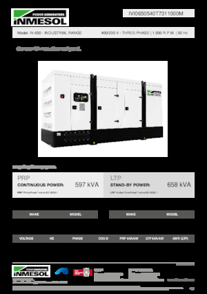 Dizelski generatori INMESOL IV-650