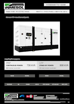 Dizelski generatori INMESOL IV-800