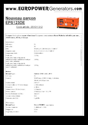 Dizelski generatori Europower New Boy EPS123DE (S)