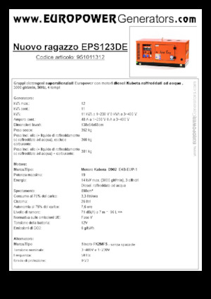 Dizelski generatori Europower New Boy EPS123DE (S)