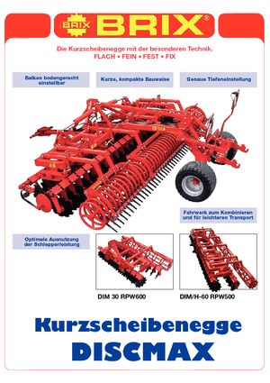 Pločasto-cinčana drljača Brix Discmax 40 RPW Ø 500