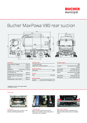Kamioni za čišćenje s dvije operacije Bucher-Schörling MaxPowa V80h rear suction