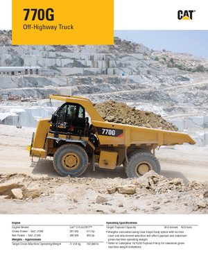 Kruti kiperi kamioni Caterpillar 770G