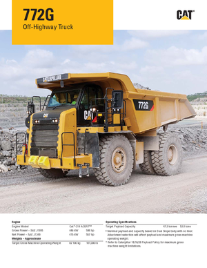 Kruti kiperi kamioni Caterpillar 772G