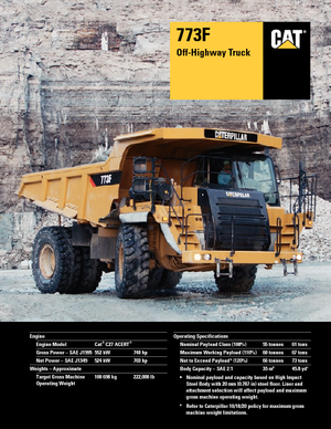 Kruti kiperi kamioni Caterpillar 773F