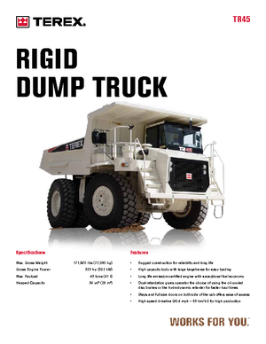 Kruti kiperi kamioni Terex TR 45