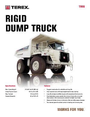 Kruti kiperi kamioni Terex TR 60