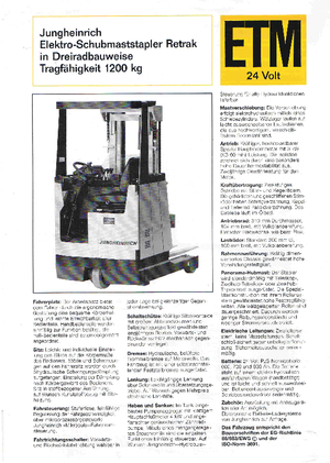 Pokretni kamioni Jungheinrich Retrak ETM/ETV 12