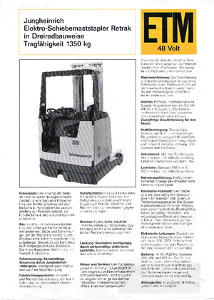 Pokretni kamioni Jungheinrich Retrak ETM/ETV 13,5