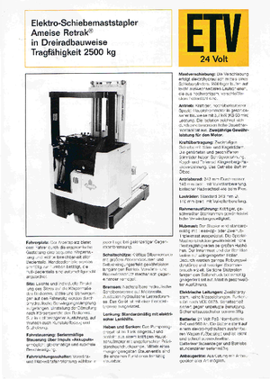 Pokretni kamioni Jungheinrich Retrak ETM/ETV 25