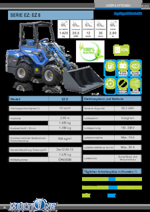 Električni utovarivač na kotačima Multione EZ 8