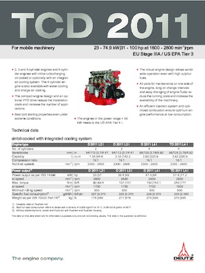Motori Deutz D 2011 L4 i