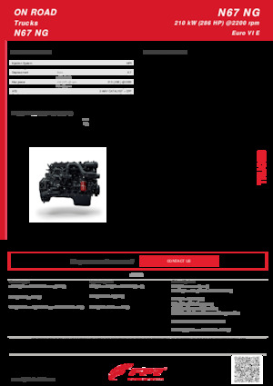 Motori FPT Industrial N67 NG (210 kW)