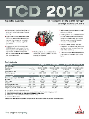 Motori Deutz TCD 2012 L4