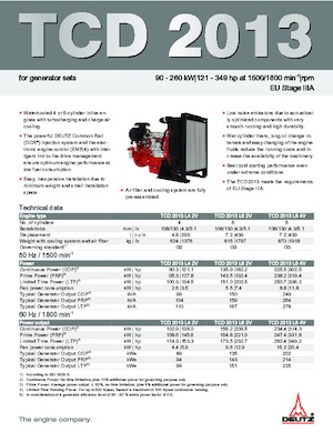 Motori Deutz TCD 2013 L6 2V