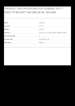 Žlice bagera Caterpillar 1400 MM
