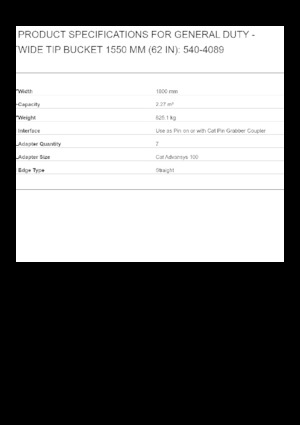 Žlice bagera Caterpillar 1550 MM