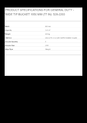 Žlice bagera Caterpillar 1950 MM