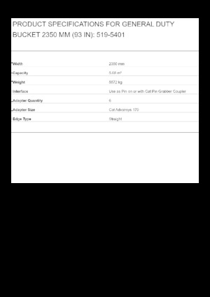 Žlice bagera Caterpillar 2350 MM