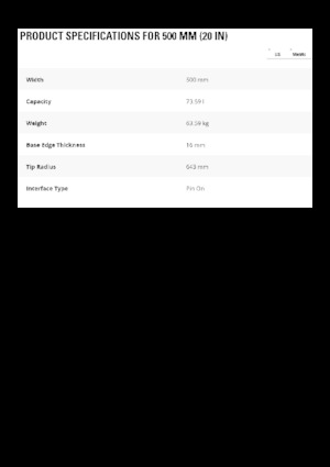 Žlice bagera Caterpillar 500 MM