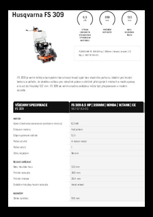 Pile za pod Husqvarna FS 309