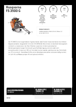 Pile za pod Husqvarna FS 3500 G