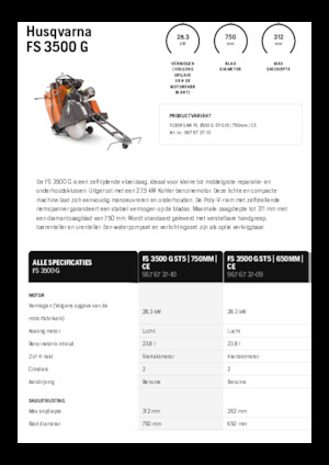 Pile za pod Husqvarna FS 3500 G
